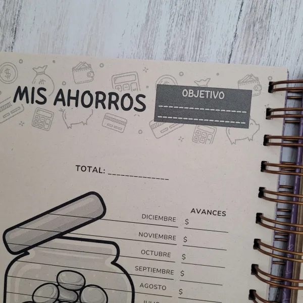Planner agenda ahorro gastos dineroenorden