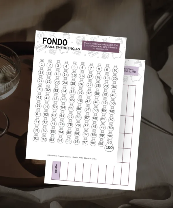 Planner financiero ahorro gastos dineroenorden