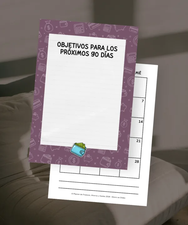 Planner financiero ahorro gastos dineroenorden